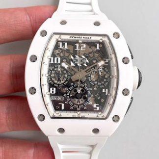 Richard Mille RM011 White Rubber Strap | UK Replica - 1:1 best edition replica watches store,high quality fake watches