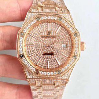 Audemars Piguet Royal Oak Rose Gold Diamond Dial | UK Replica - 1:1 best edition replica watches store,high quality fake watches