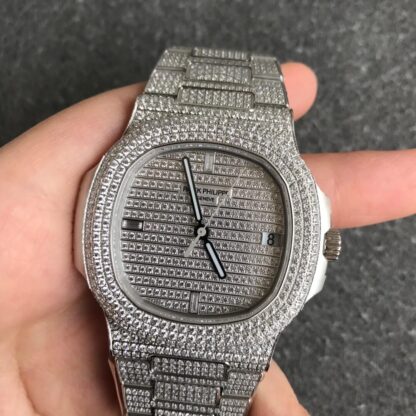 Patek Philippe 5719/10G-010 V4 Silver Diamond | UK Replica - 1:1 best edition replica watches store, high quality fake watches