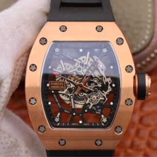 Richard Mille RM035 Rose Gold Black Strap | UK Replica - 1:1 best edition replica watches store, high quality fake watches