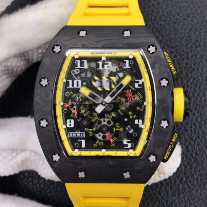 Richard Mille RM-011 Yellow Strap | UK Replica - 1:1 best edition replica watches store, high quality fake watches