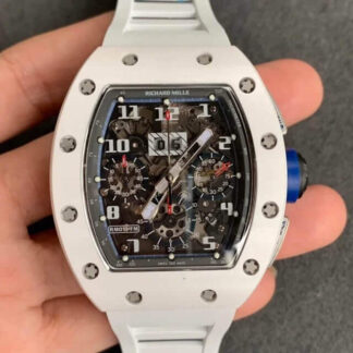 Richard Mille RM-011 Ceramic White Rubber Strap | UK Replica - 1:1 best edition replica watches store, high quality fake watches